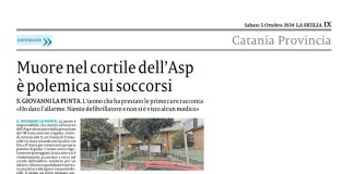 Catania: muore nel cortile dell’A.S.P. di San Giovanni La Punta senza adeguati soccorsi Assenza di soccorso