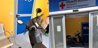 Messina, motorino elettrico (ciclomotore) in carica nel pronto soccorso Motorino in carica