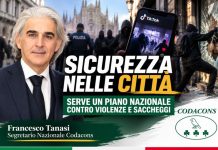 Sicurezza nelle città, Tanasi (Codacons) chiede un piano nazionale contro violenze e saccheggi sicurezza urbana